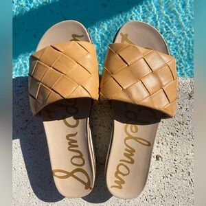 Sam Edelman Adaley Women’s Leather Slip On Sandal Platform Shoes Size 9.5